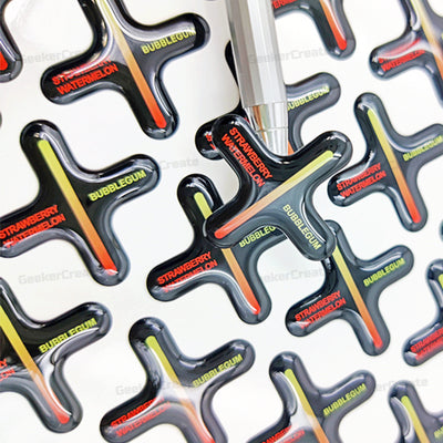 Custom Domed 3D Epoxy Sheet Stickers Die Cut Shaped Resin Labels