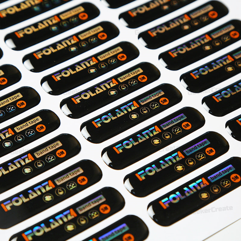 Custom Domed 3D Epoxy Sheet Stickers Die Cut Shaped Resin Labels