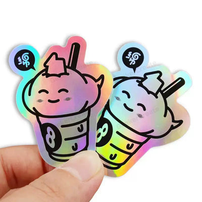 Custom Holographic Stickers Iridescent Vinyl Decals Waterproof Labels