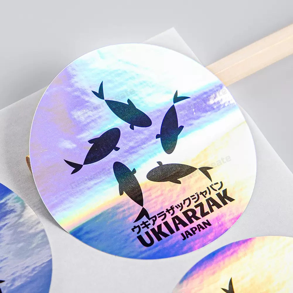 Custom Holographic Stickers Iridescent Vinyl Decals Waterproof Labels