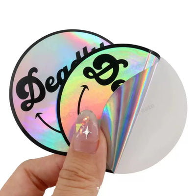 Custom Holographic Stickers Iridescent Vinyl Decals Waterproof Labels