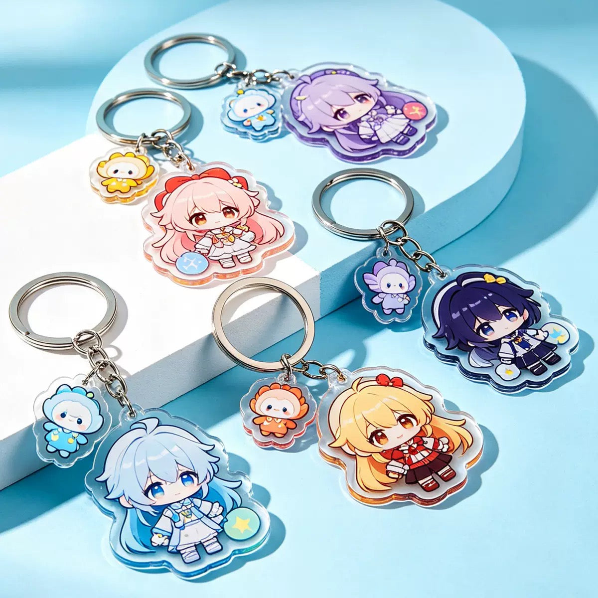 Custom Clear Acrylic Keychain Epoxy Resin Dome Key Tag for Business ...