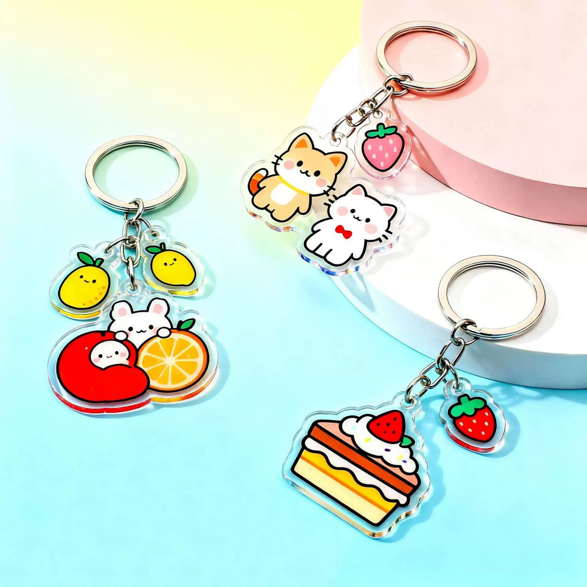 Custom Clear Acrylic Keychain Epoxy Resin Dome Key Tag for Business ...