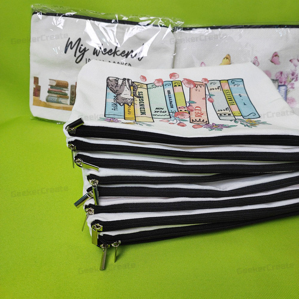 Custom Canvas Makeup Bag Printed Cosmetic Bags Toiletry Bags with Zipper