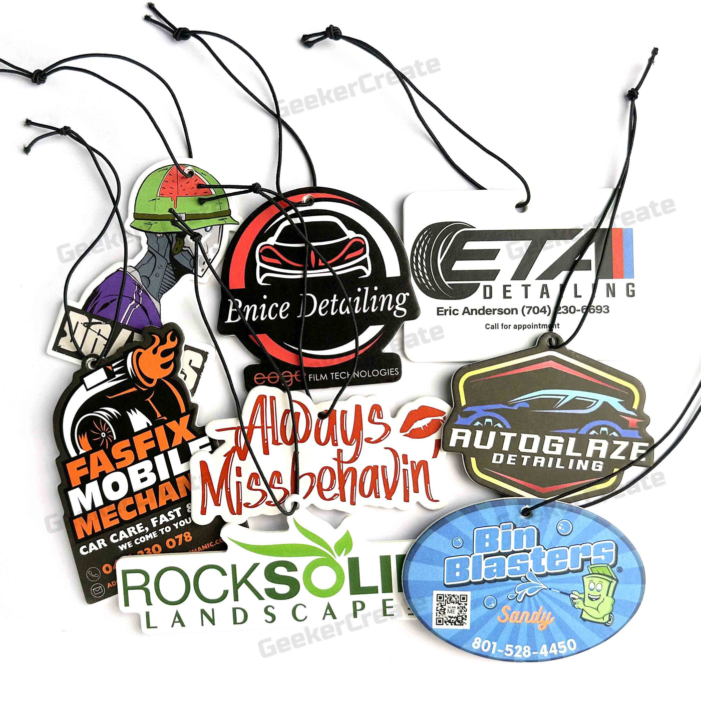 Custom Air Fresheners Car Hanging Scented Paper Freshener With Logo For Business