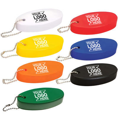 Custom Promotional PU Foam Oval Floating Boat Keychain For Giftaways