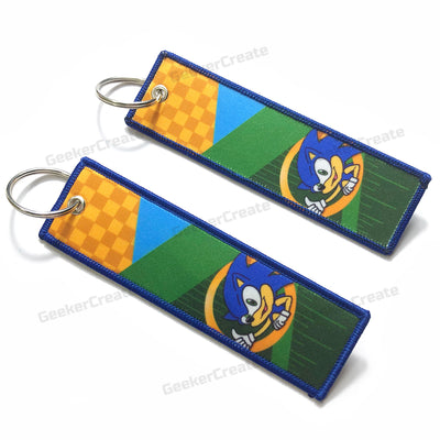 Custom Patch Keychain Embroidered Woven Printed Key Tag with Logo