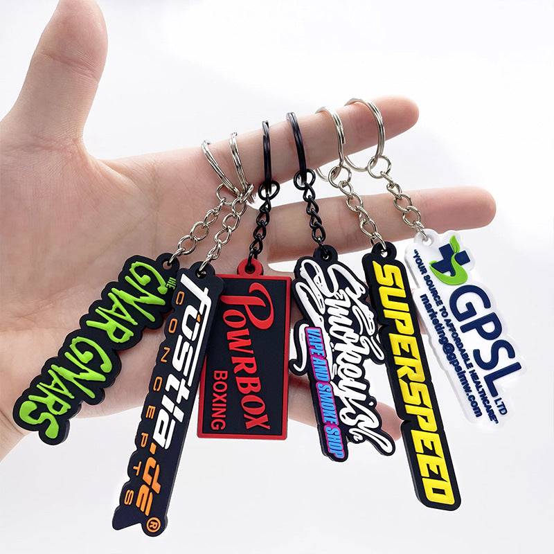 Custom 3D Die-cut Rubber Keychain Soft PVC Keyring For Business ...