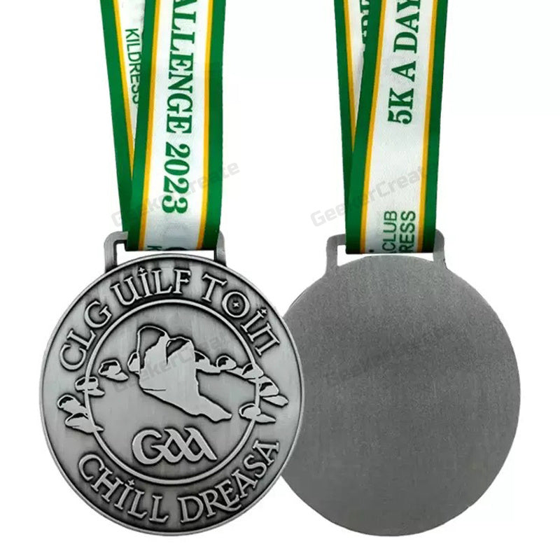 Custom 2D Die Cast Awards Medal Sports Schools Medallion with Ribbon
