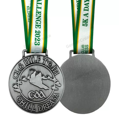 Custom 2D Die Cast Awards Medal Sports Schools Medallion with Ribbon