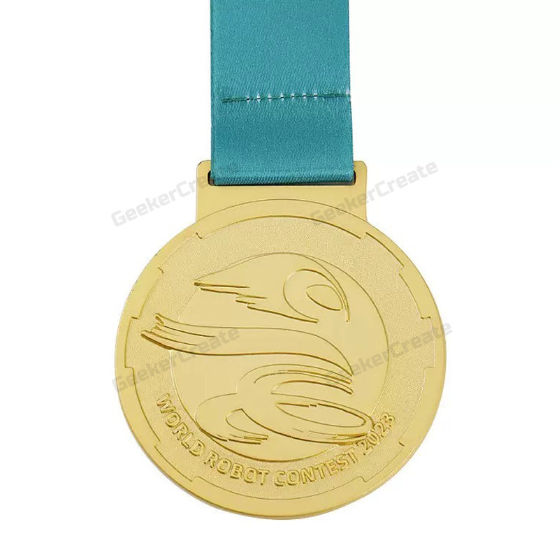 Custom 2D Die Cast Awards Medal Sports Schools Medallion with Ribbon