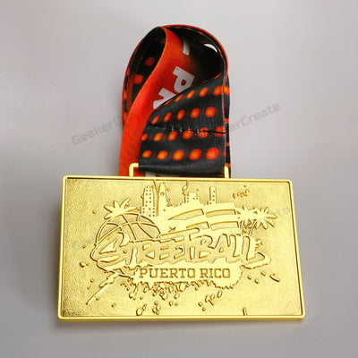 Custom 2D Die Cast Awards Medal Sports Schools Medallion with Ribbon