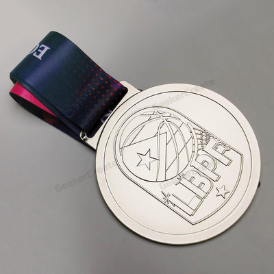 Custom 2D Die Cast Awards Medal Sports Schools Medallion with Ribbon