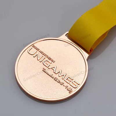 Custom 2D Die Cast Awards Medal Sports Schools Medallion with Ribbon