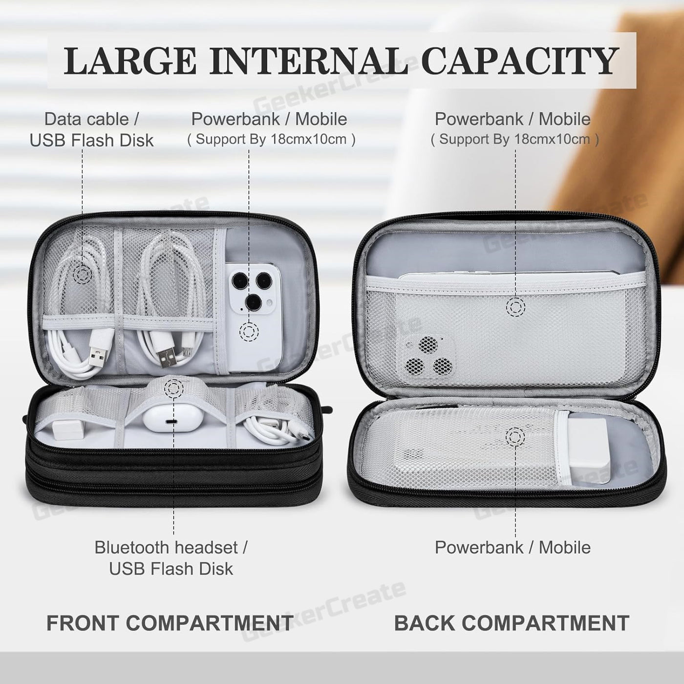 Custom Digital Accessory Storage Bag Electronic Organizer Travel Case