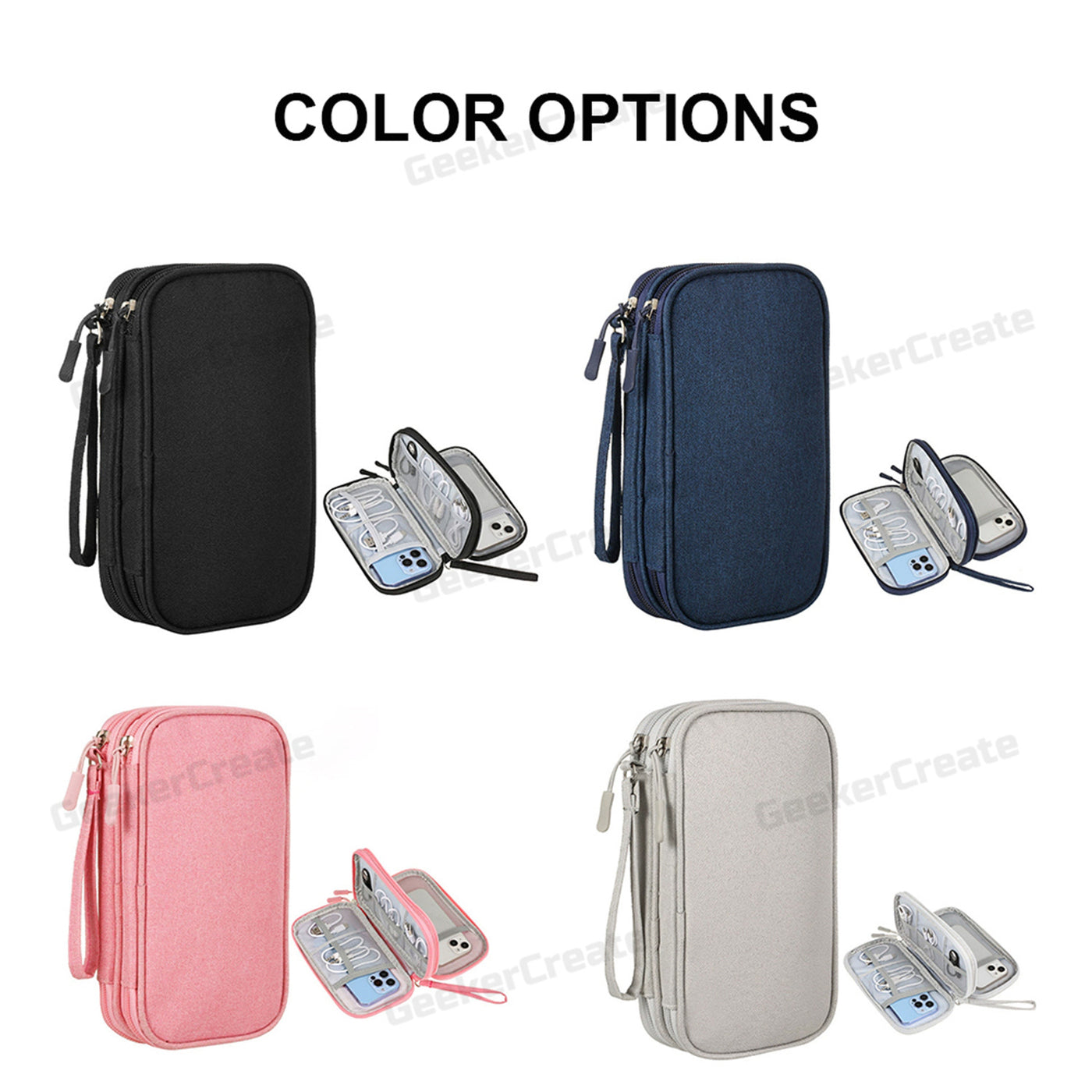 Custom Digital Accessory Storage Bag Electronic Organizer Travel Case