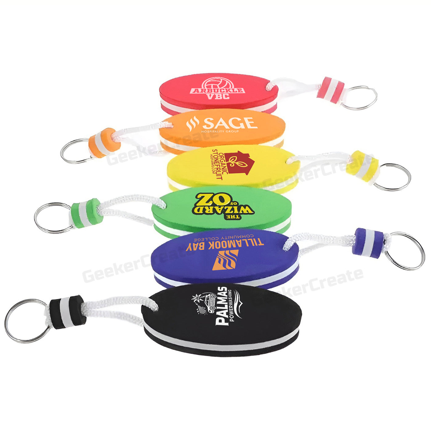 Custom Oval Shape EVA Foam Floating Keychain Brand Boat Key Tag