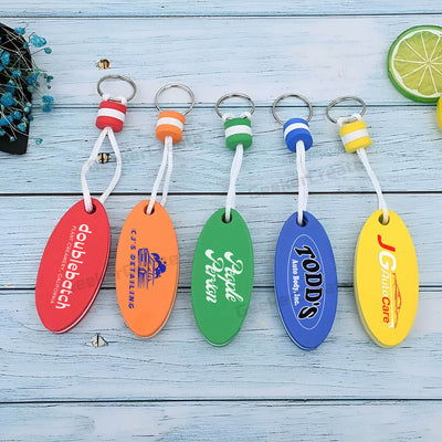 Custom Oval Shape EVA Foam Floating Keychain Brand Boat Key Tag