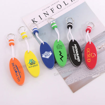 Custom Oval Shape EVA Foam Floating Keychain Brand Boat Key Tag