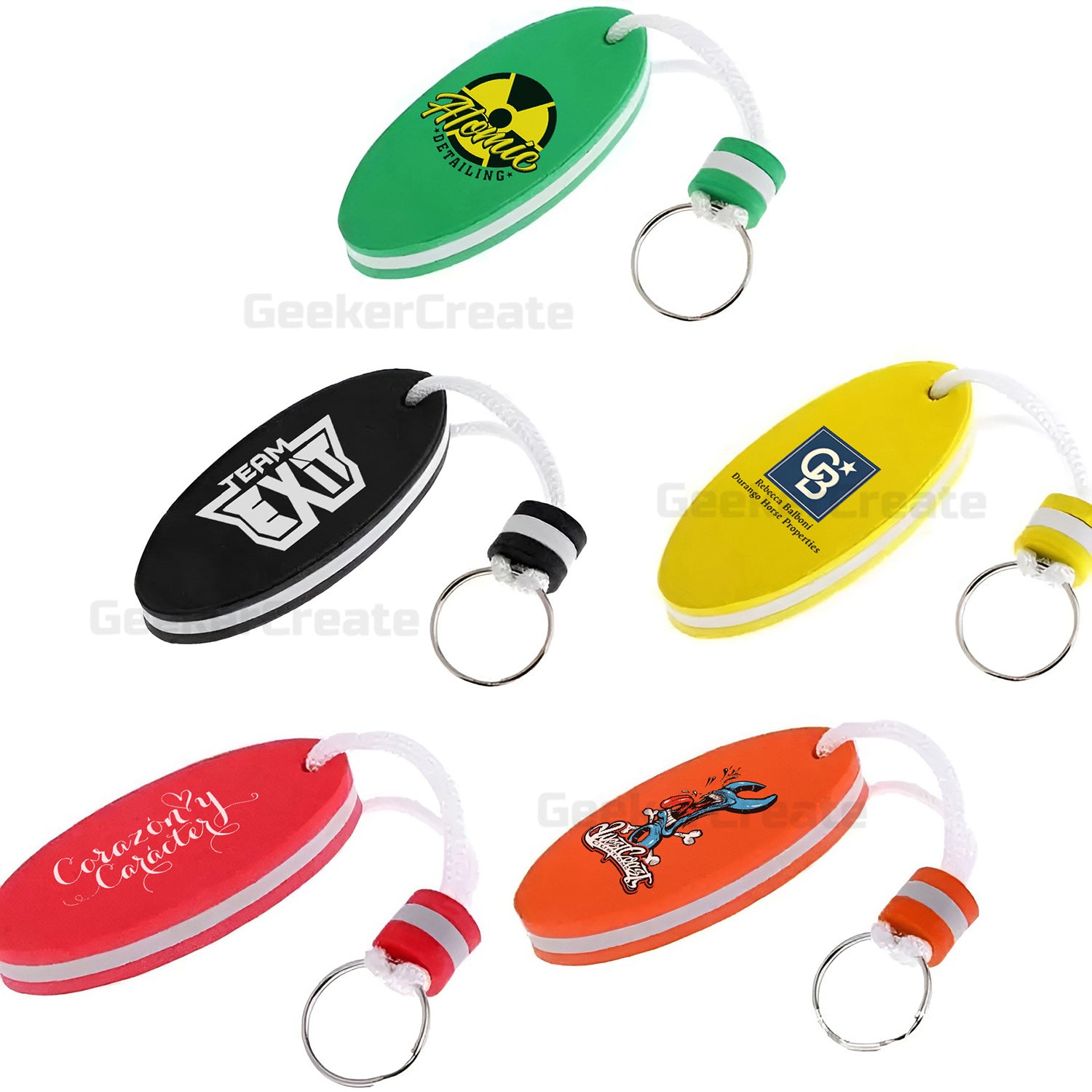 Custom Oval Shape EVA Foam Floating Keychain Brand Boat Key Tag ...