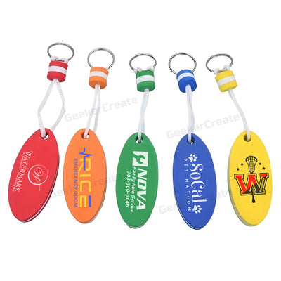 Custom Oval Shape EVA Foam Floating Keychain Brand Boat Key Tag