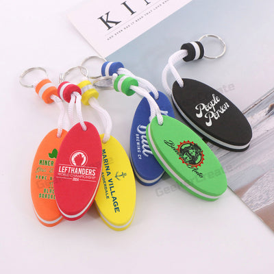 Custom Oval Shape EVA Foam Floating Keychain Brand Boat Key Tag