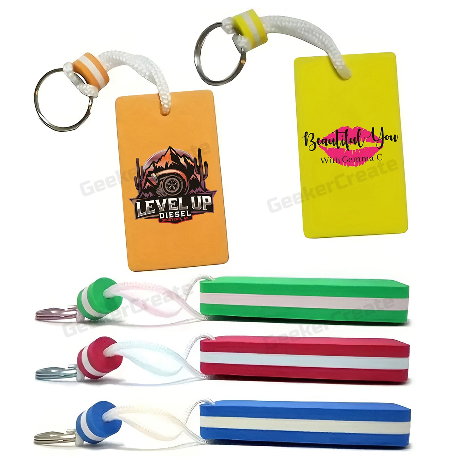 Custom Rectangle Shape EVA Foam Floating Keychain Brand Boat Key Tag ...
