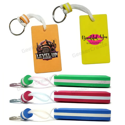 Custom Rectangle Shape EVA Foam Floating Keychain Brand Boat Key Tag