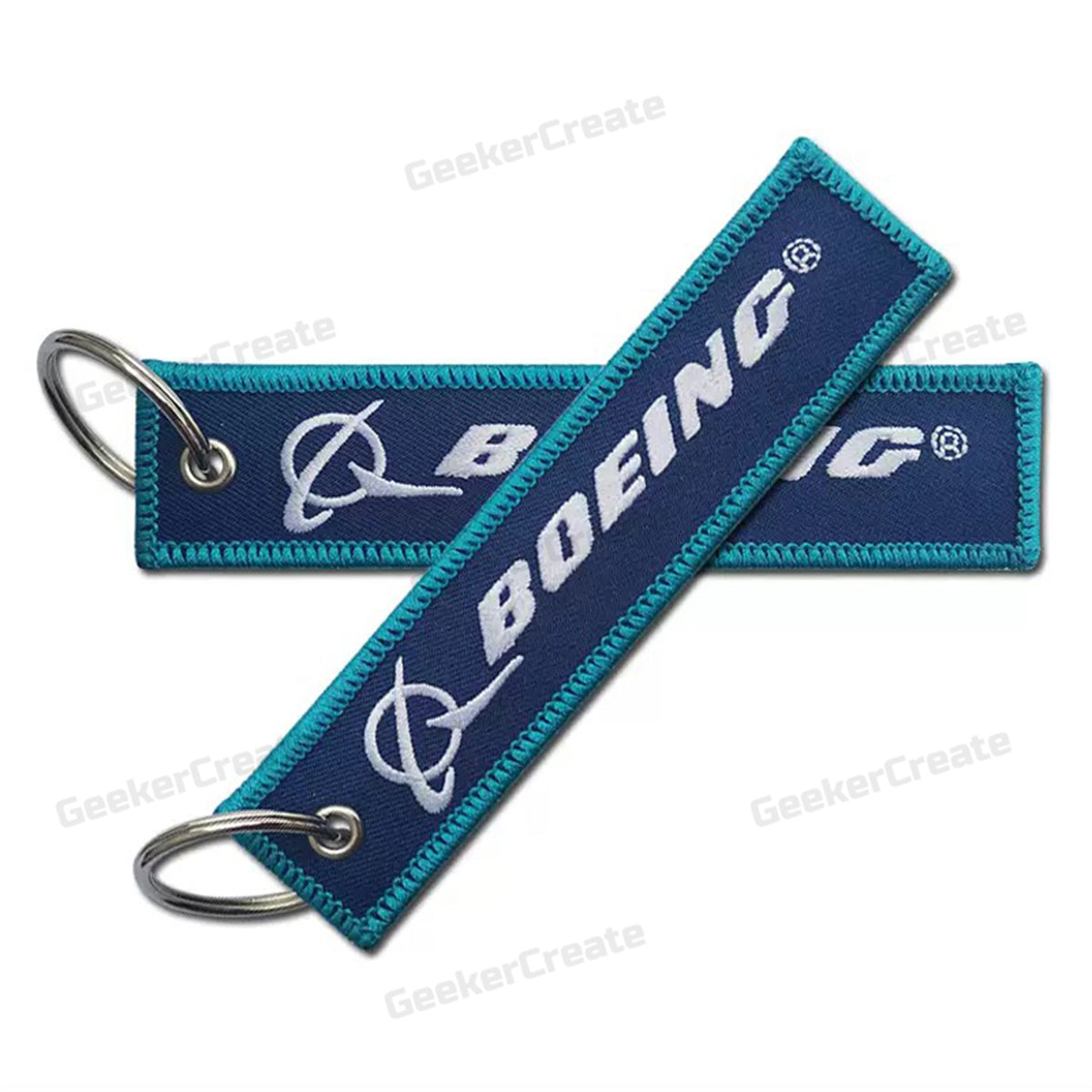 Custom Embroidered Patch Keychain Brand Logo Name Text Key Tag