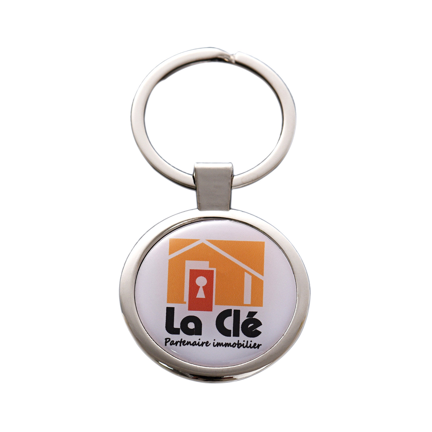 Custom Epoxy Dome Round Metal Keychain Resin Stainless Steel Keyring