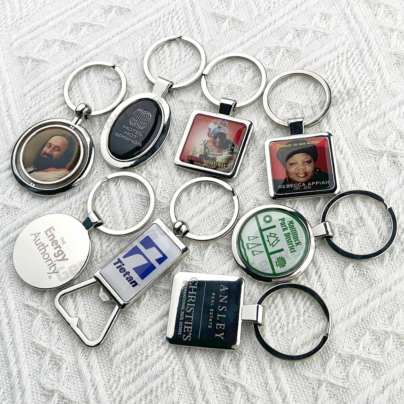 Custom Brand Epoxy Dome Metal Keychain Resin Stainless Steel Keyring