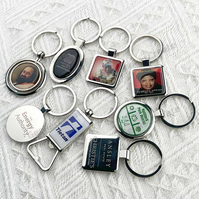 Custom Brand Epoxy Dome Metal Keychain Resin Stainless Steel Keyring