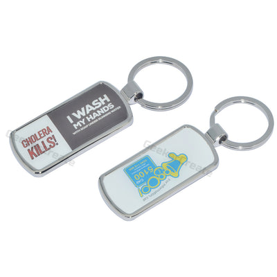 Custom Brand Epoxy Dome Metal Keychain Resin Stainless Steel Keyring