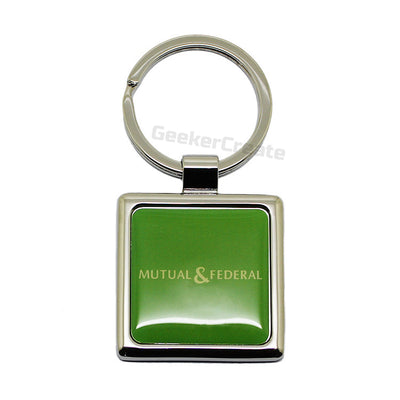 Custom Brand Epoxy Dome Metal Keychain Resin Stainless Steel Keyring