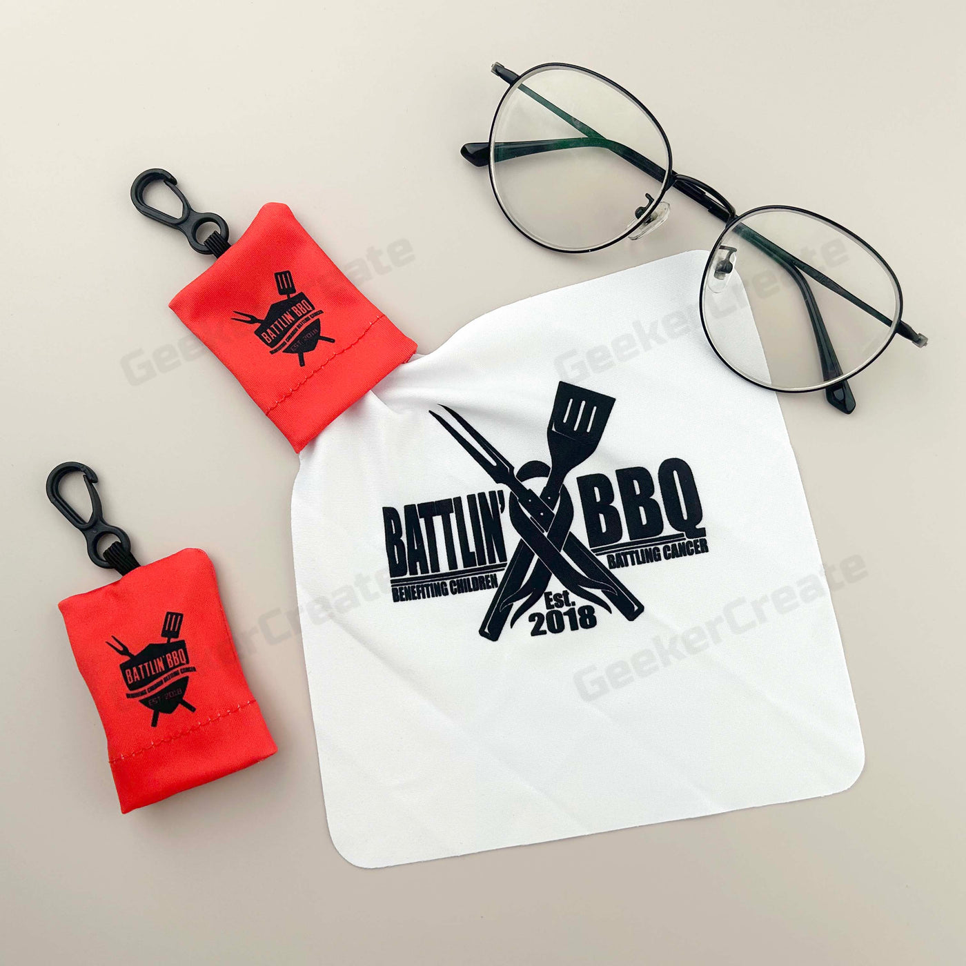 Custom Logo Printed Microfiber Lens Glasses Cleaning Cloth Keychain Pouch