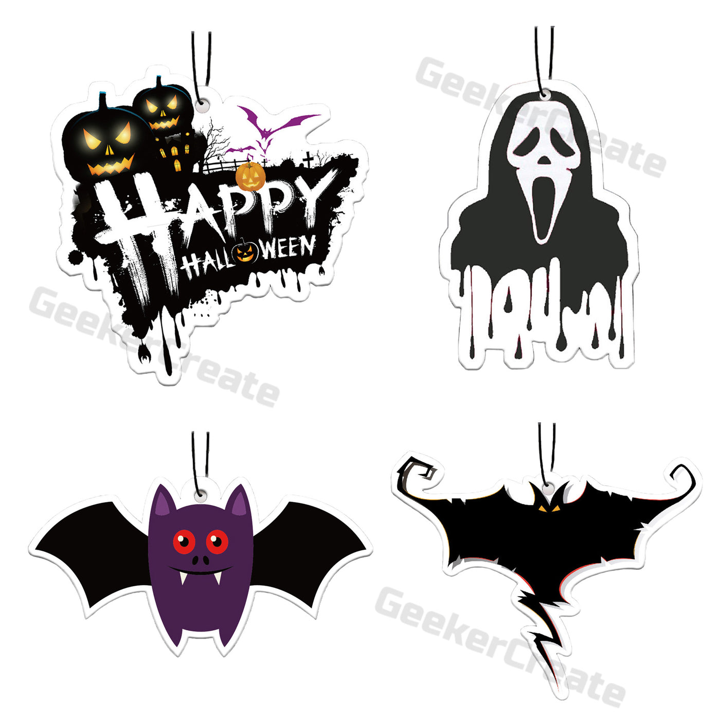 Custom Spooky Halloween Air Freshener Hanging Scented Car Freshener