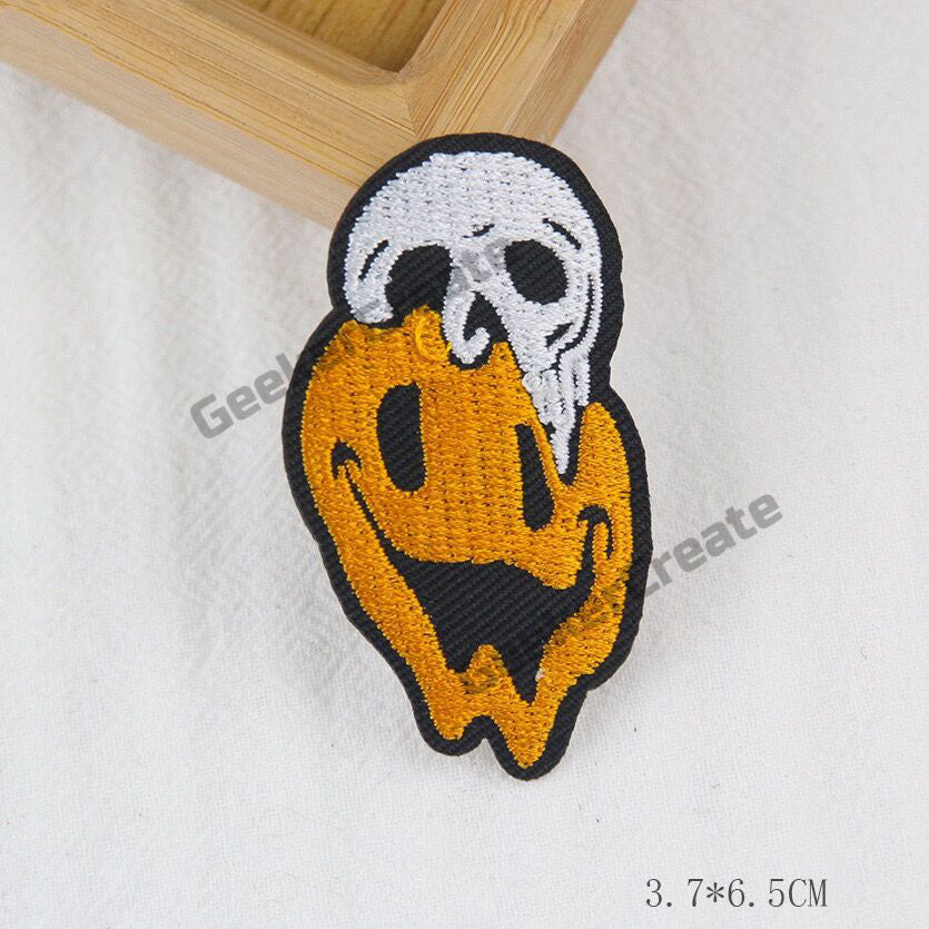 Embroidered Patches Iron On For Jacket Shirt Hat Shoes - Halloween Terror Pumpkin Bat Witch Trick Or Treat