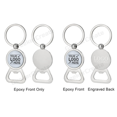 Custom Brand Epoxy Dome Metal Keychain Bottle Openers For Gift