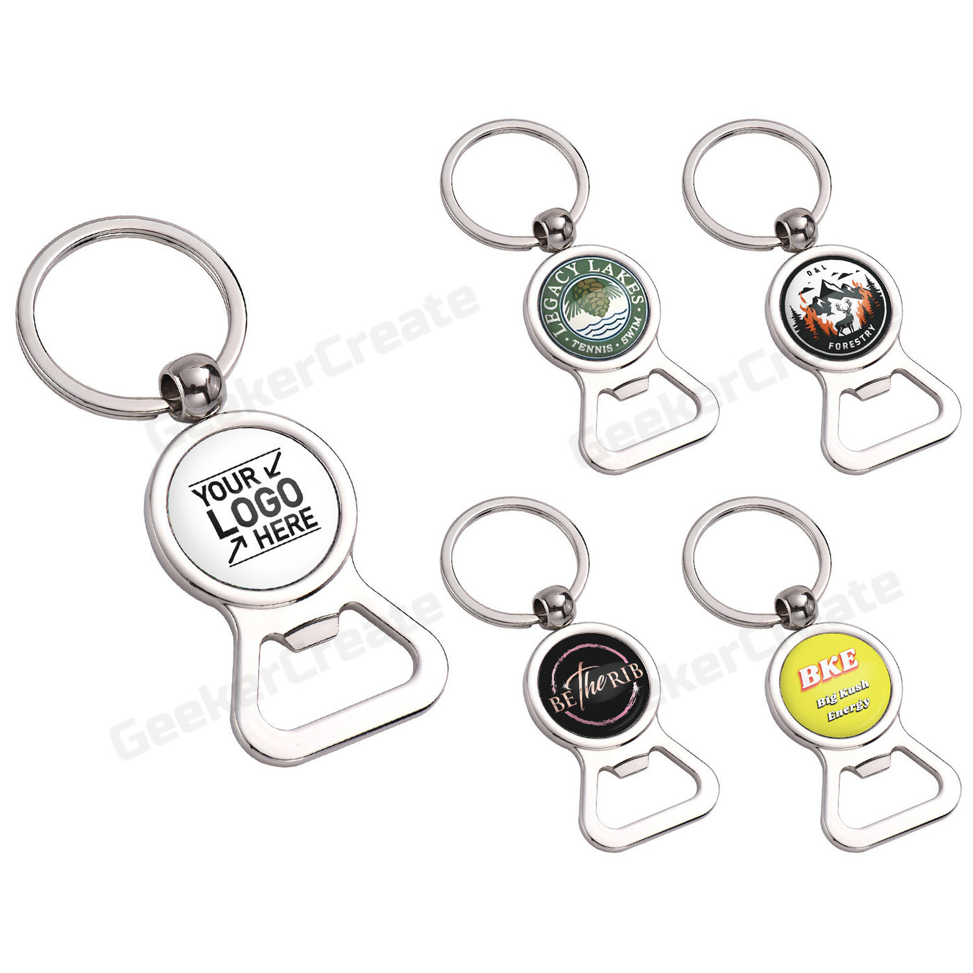 Custom Brand Epoxy Dome Metal Keychain Bottle Openers For Business