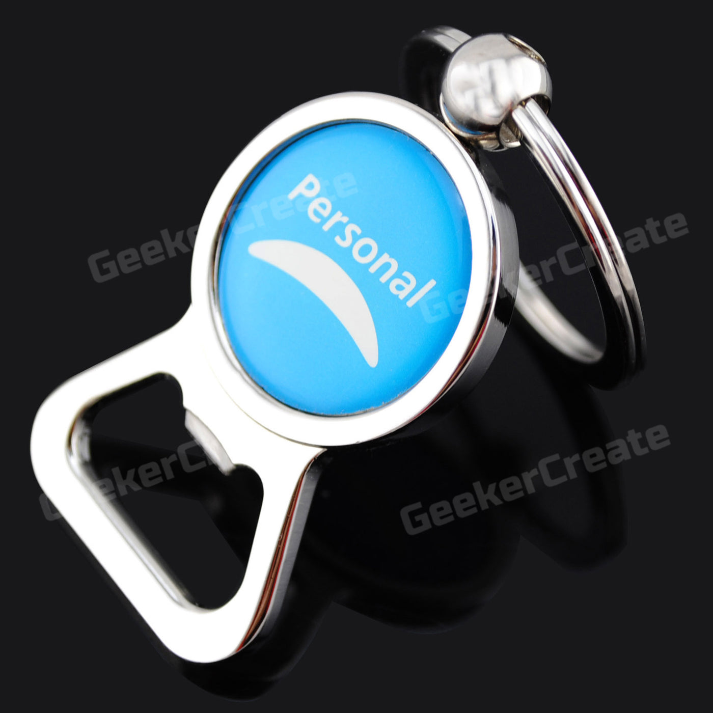 Custom Brand Epoxy Dome Metal Keychain Bottle Openers For Gift