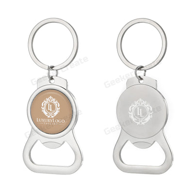 Custom Brand Epoxy Dome Metal Keychain Bottle Openers For Gift