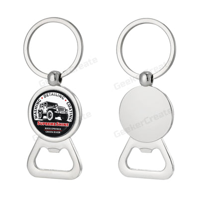 Custom Brand Epoxy Dome Metal Keychain Bottle Openers For Gift