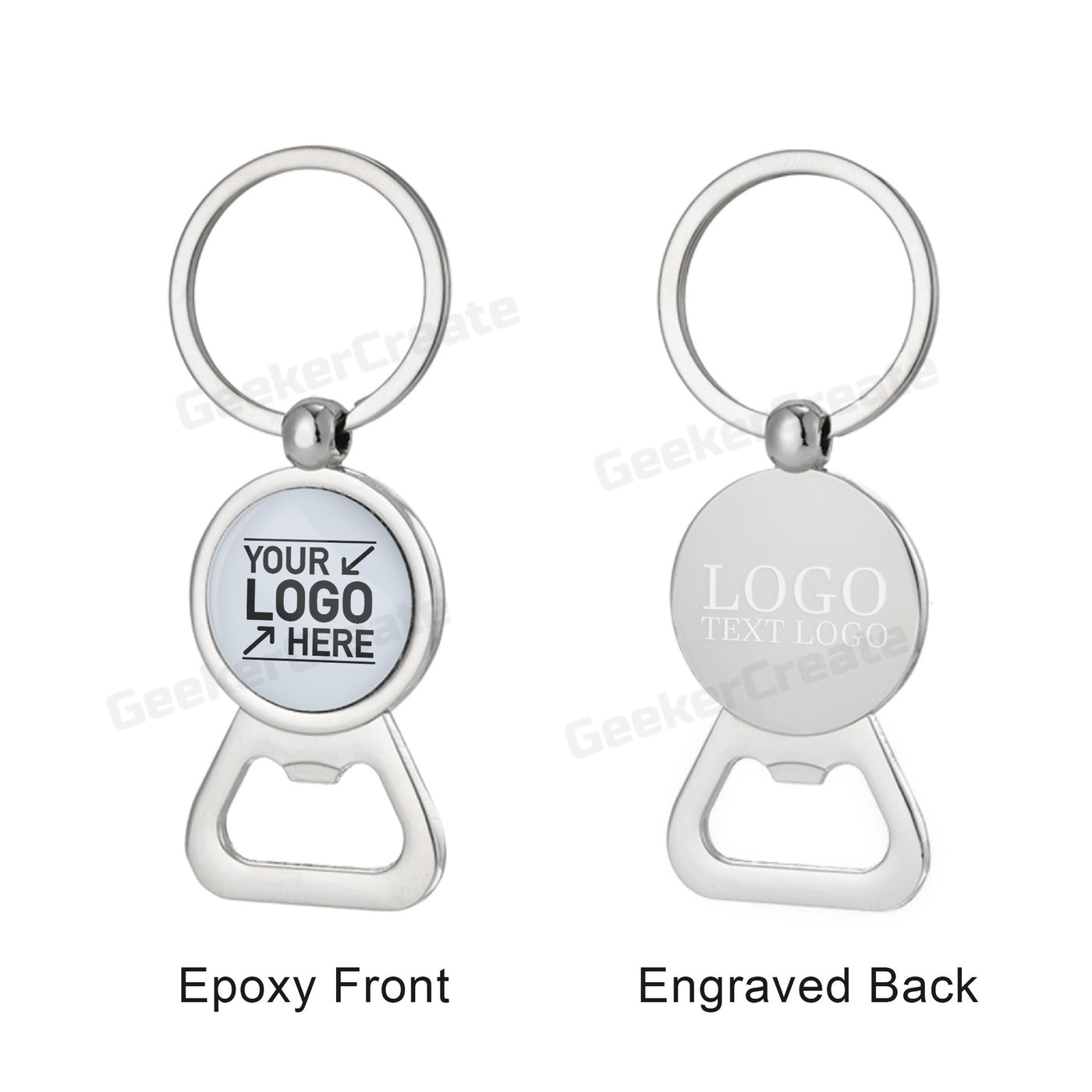 Custom Brand Epoxy Dome Metal Keychain Bottle Openers For Business