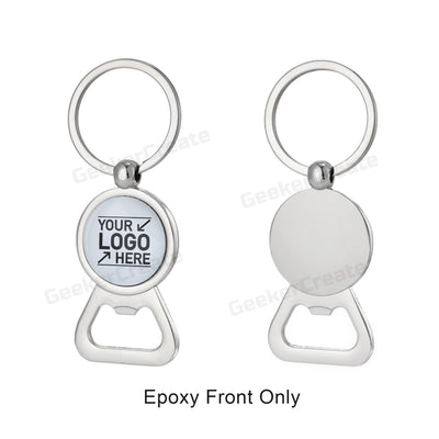 Custom Brand Epoxy Dome Metal Keychain Bottle Openers For Business