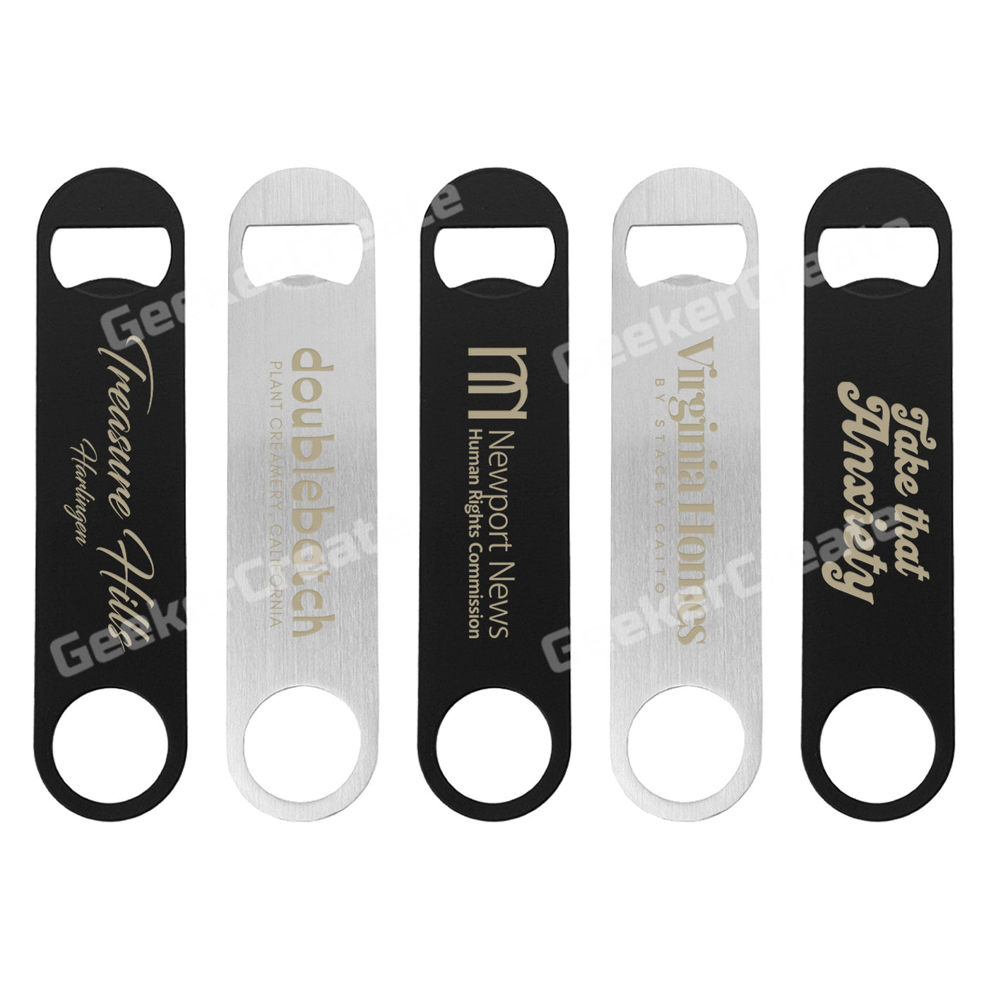 Custom Paddle Stainless Steel Bottle Opener Laser Engraved Beer Opener