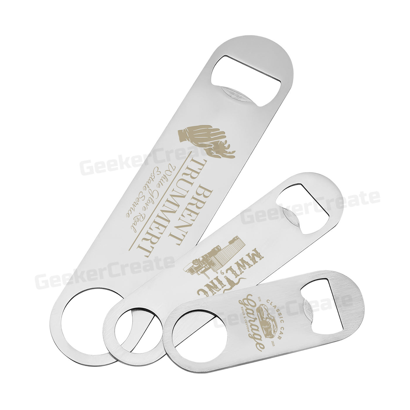 Custom Paddle Stainless Steel Bottle Opener Laser Engraved Beer Opener