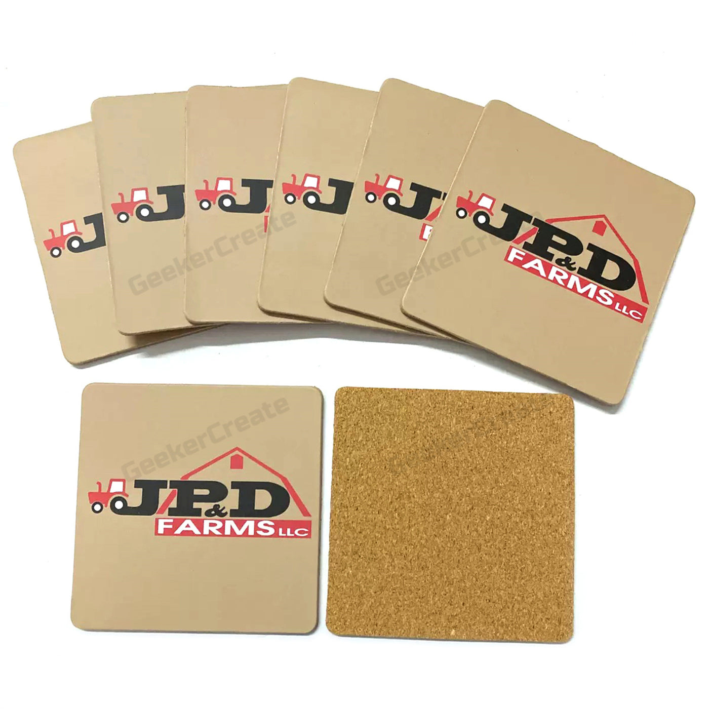 Custom Printed Cork-Back MDF Coasters Round Square Drink Table Mat