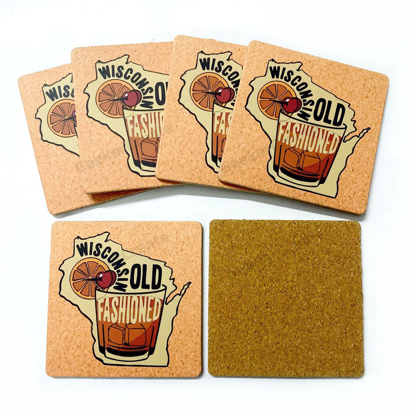 Custom Printed Cork-Back MDF Coasters Round Square Drink Table Mat