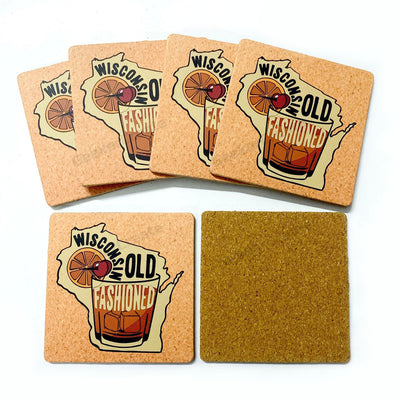 Custom Printed Cork-Back MDF Coasters Round Square Drink Table Mat