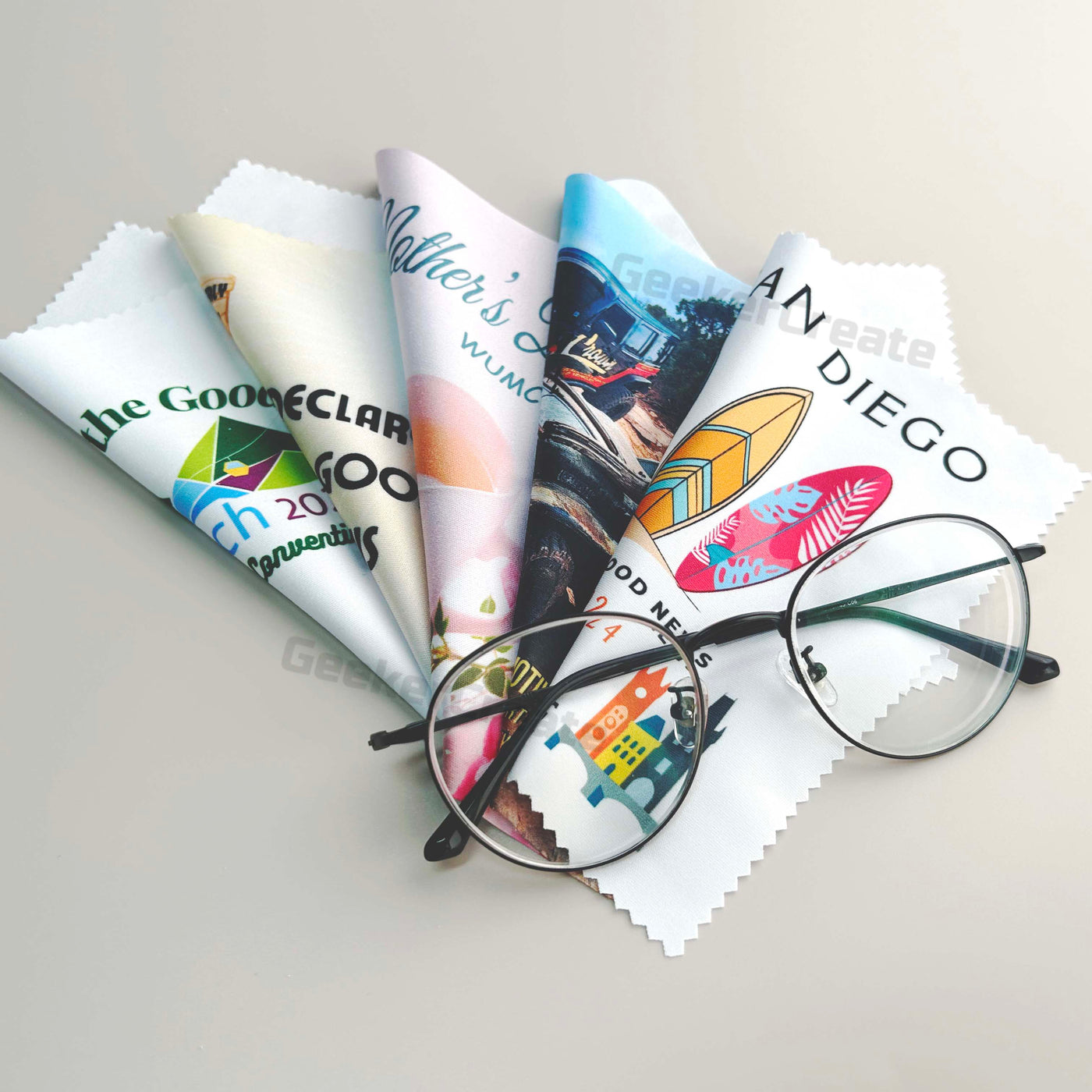 Custom All Purpose Microfiber Cleaning Cloth Printed Lens Glasses Wipe ...
